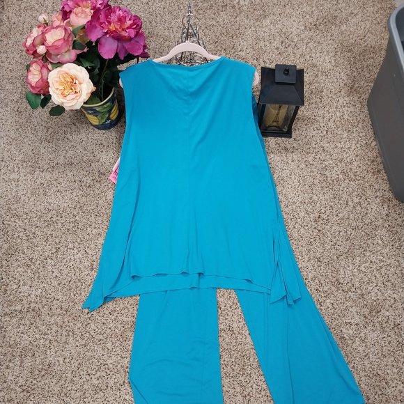2966 Size 3X Anthony 2 Piece Teal Green Knit NWT - Picture 5 of 10